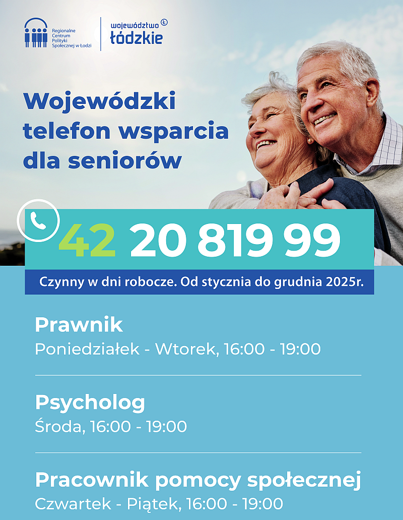 Wojewódzkiego Telefonu Wsparcia dla Seniorów plakat